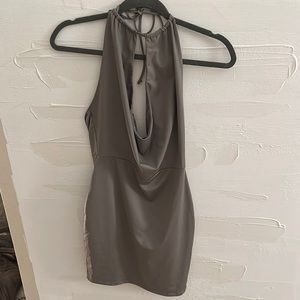 New forever 21 gray strappy backless small dress